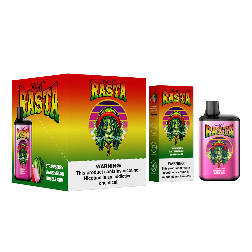 China Factory 5500puffs 6000puffs 0% 5% Salt Nicotina 13 ml E Liquid R&M Rasta 12 Sabores Barra de elfas Vapor desechable Vapor