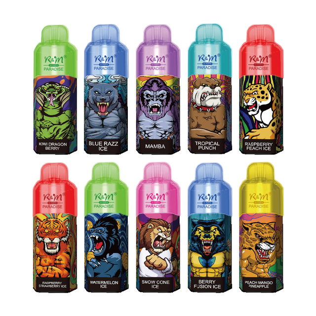 Fábrica original de malla de malla al por mayor RGB Luz 2% 5% Salt Nicotina Vape Vape 8K Puffs Randm R&M Paradise
