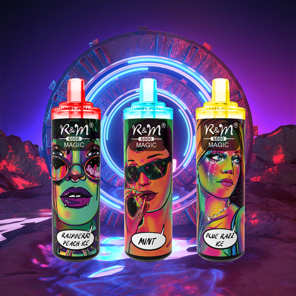 Sabores de fruta personalizados Buen sabor RGB Mesh Coil R&M Magic 6000puffs ELF Bar Hyde Vape Epape