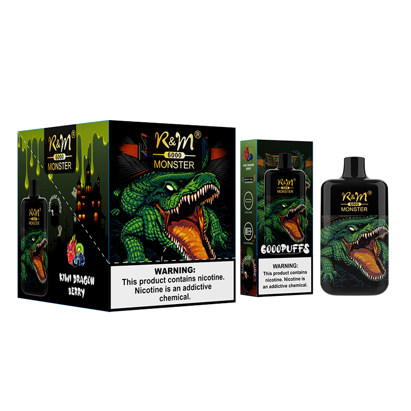 R&M Monster 6000puffs 13ml E Liquid 12 Skavors Version Box Box Vape Mesh Tipo-C Recargable Hyde Vape desechable V5 al por mayor