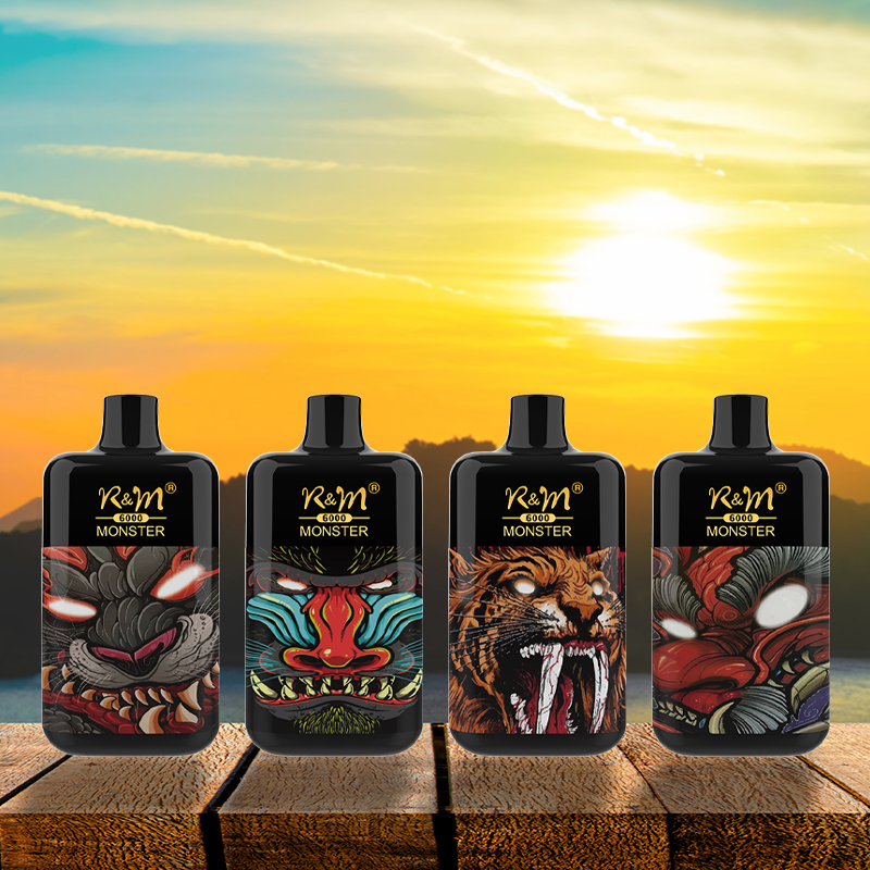 OEM Custom 12 buenos sabores de la barra de la barra de elfas bobina de malla de malla recargable 6000 bocanadas R&M Monster Vape desechable