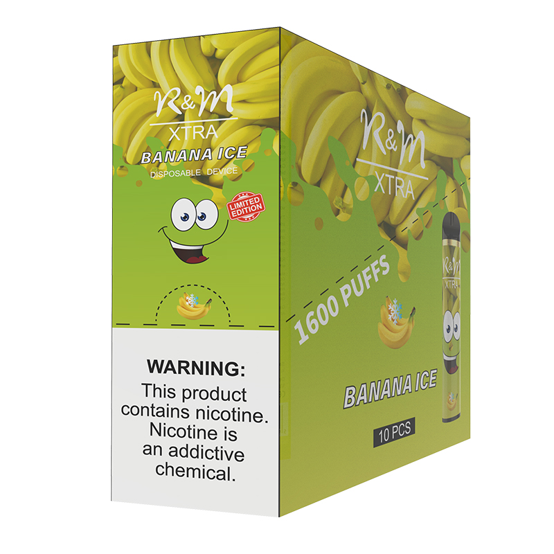 R & M XTRA 1600 Puffs 6% Nicotina Vape Dispositivo desechable | Hielo de plátano