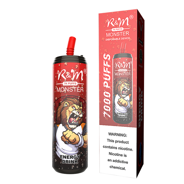 Fábrica al por mayor más popular en Malasia UK UK USA Desposable Pod 7000 Puffs 13 Sabores Vape desechable Vape R&M Monster